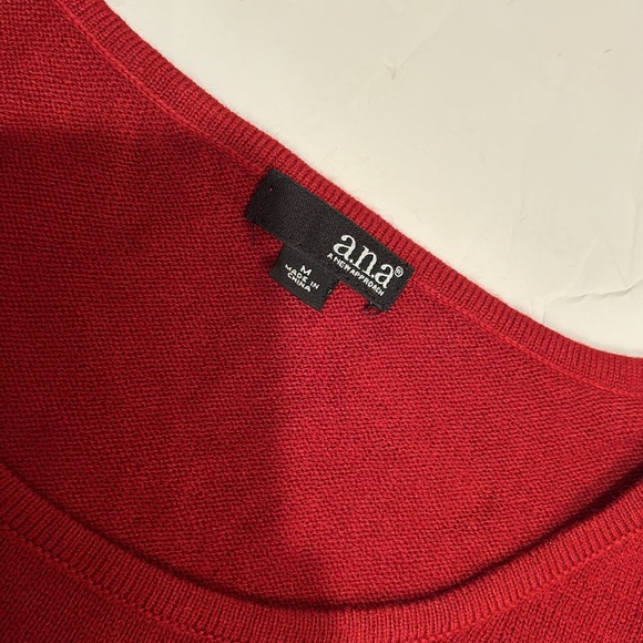 NWT A.N.A, ANA medium red sweater crew long sleeve M - Picture 3 of 9